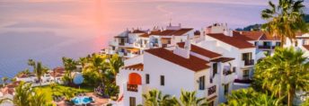 Sunrise in Puerto de Santiago city, Atlantic Ocean coast, Tenerife, Canary island, Spain